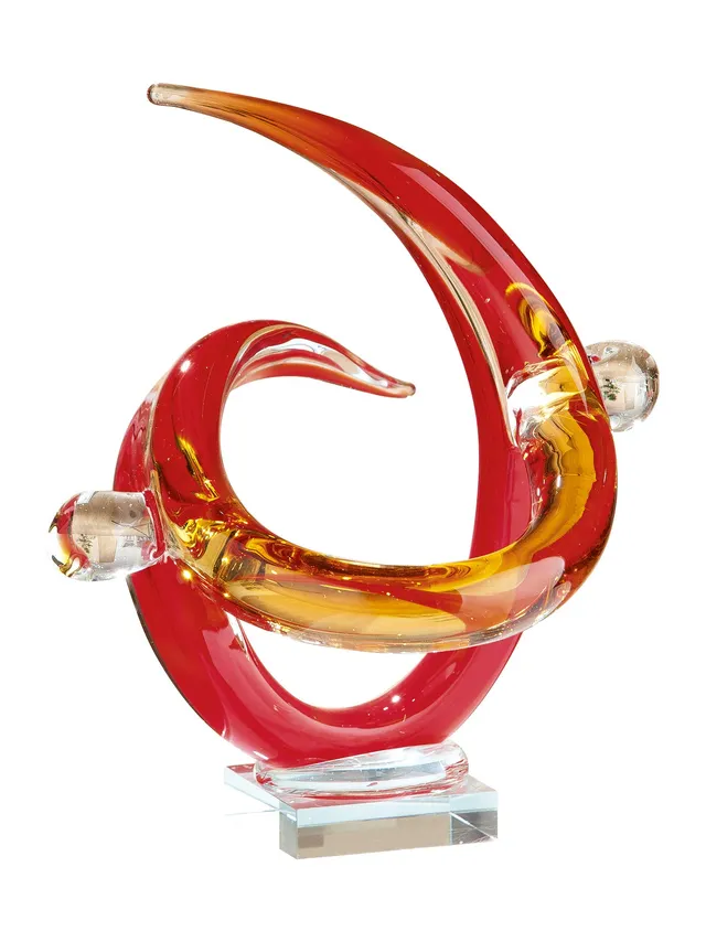 gilde-sculptures-fusione-rouge-29-cm-verre-souffl-bouche image 1