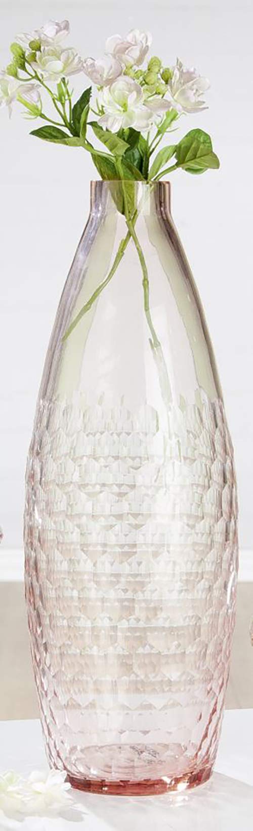 gilde-corallo-vase-verre-fait-main-42-cm-relief image 2