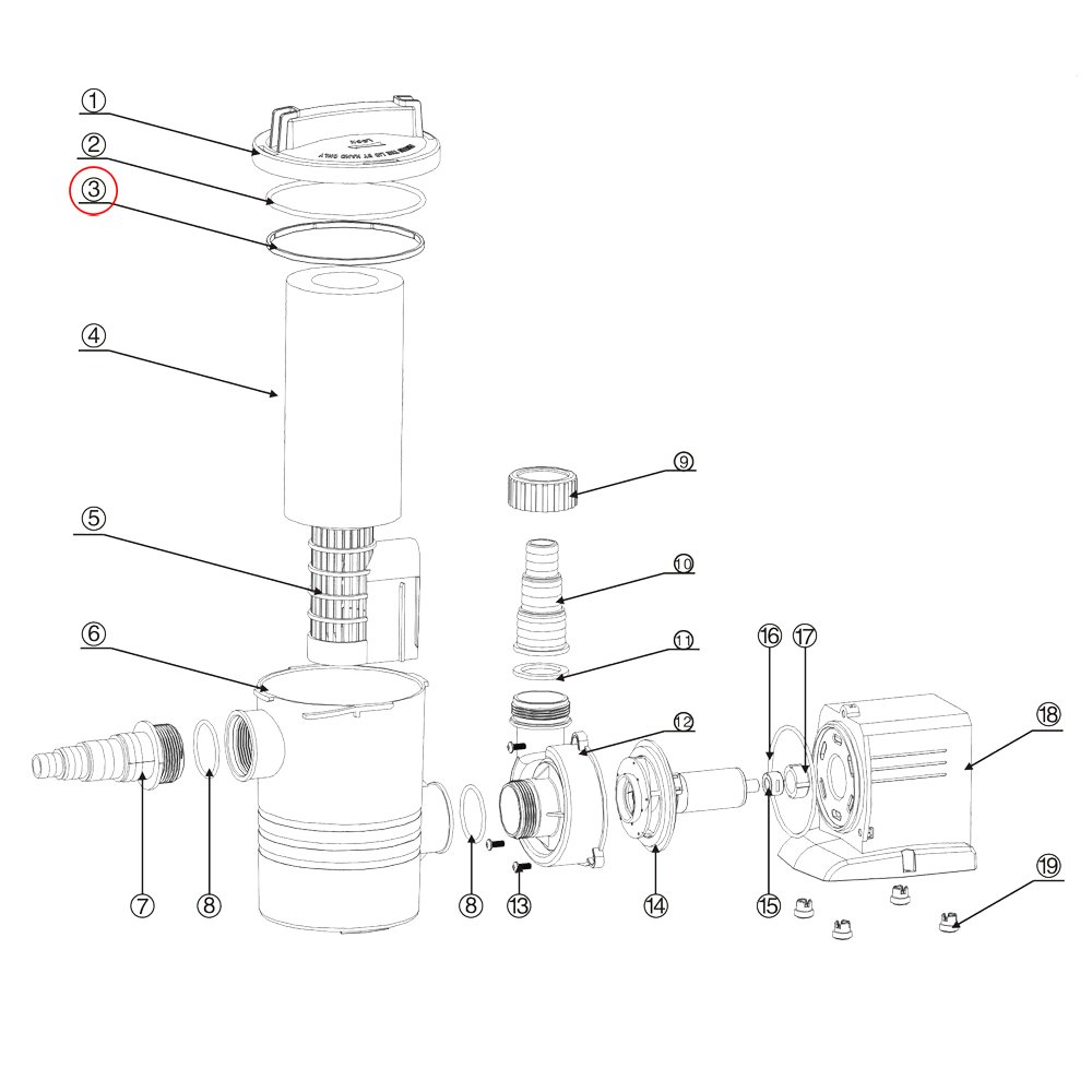 sunsun-cpp-10000f-joint-filtre-pompe-piscine-transparent image 2