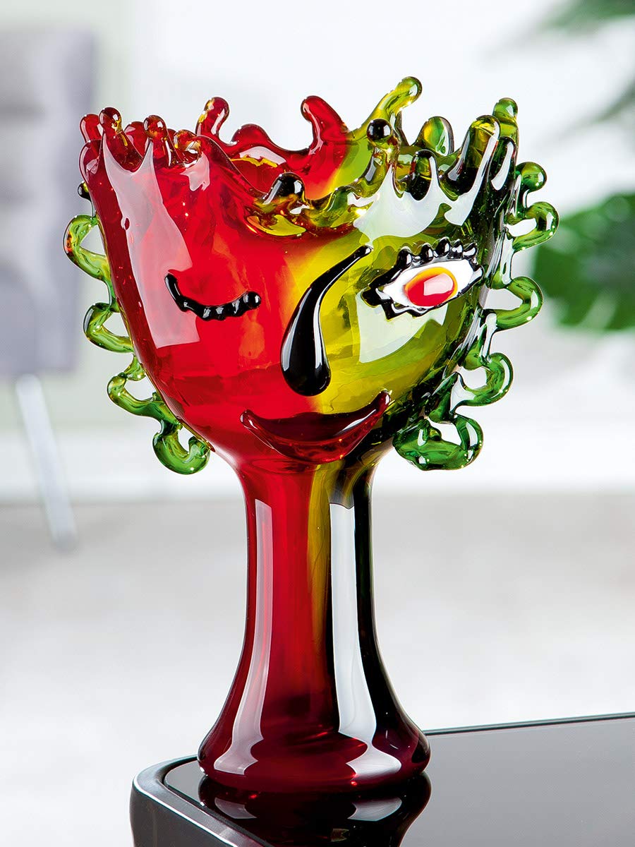 gilde-bols-en-verre-coupe-verre-rouge-vert-30-cm image 4