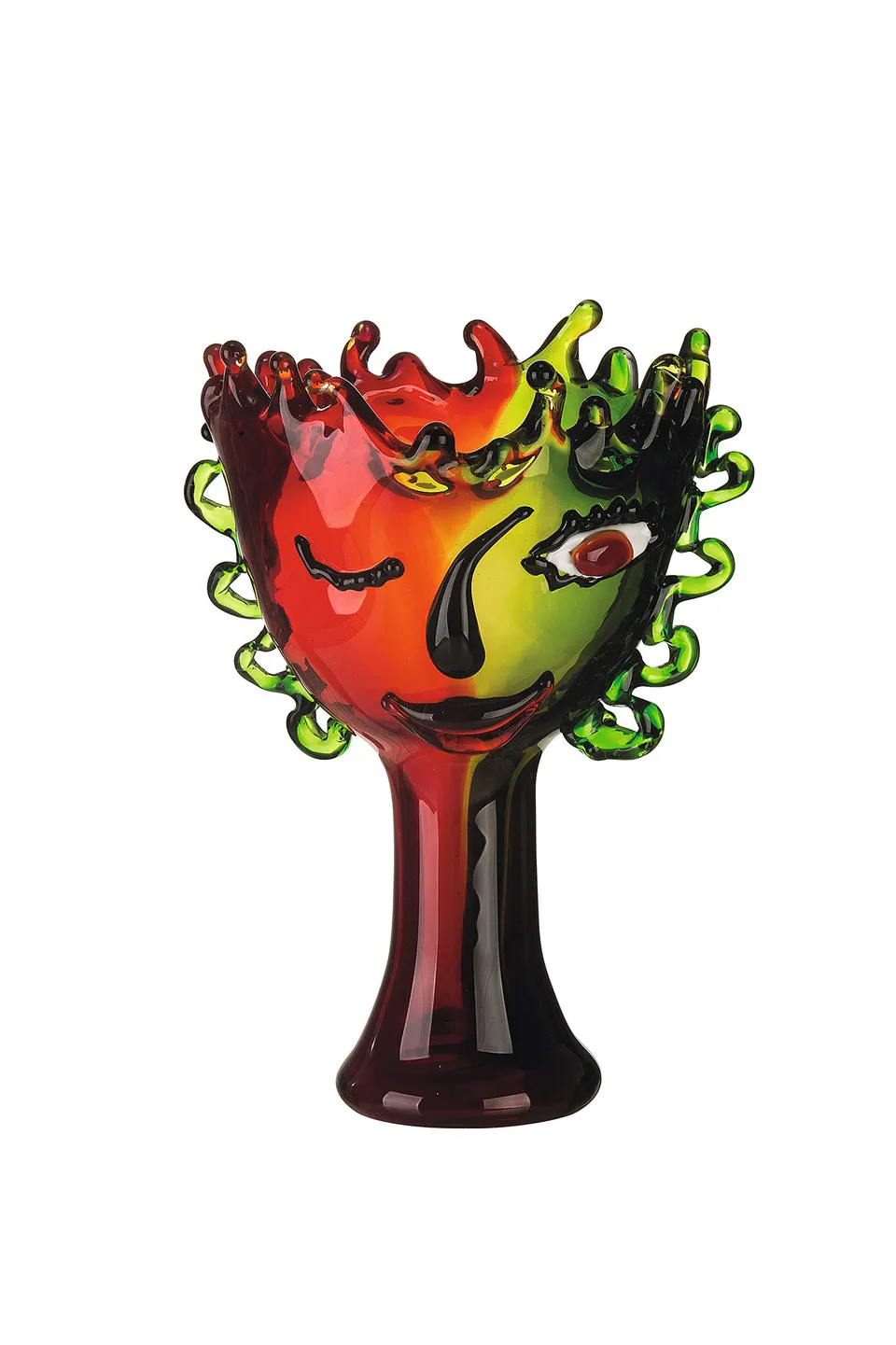 gilde-bols-en-verre-coupe-verre-rouge-vert-30-cm image 1