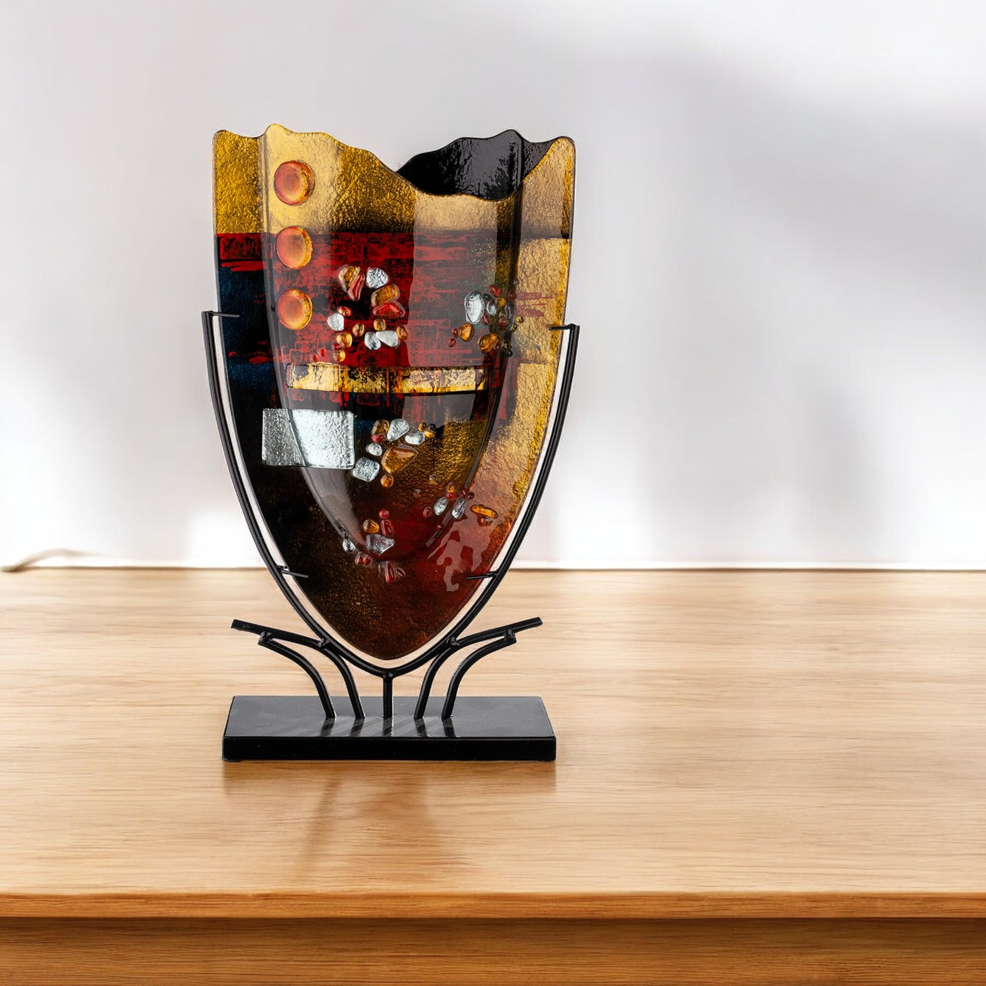 gilde-glas-art-pearl-vase-en-verre-58-cm-peint-main image 1