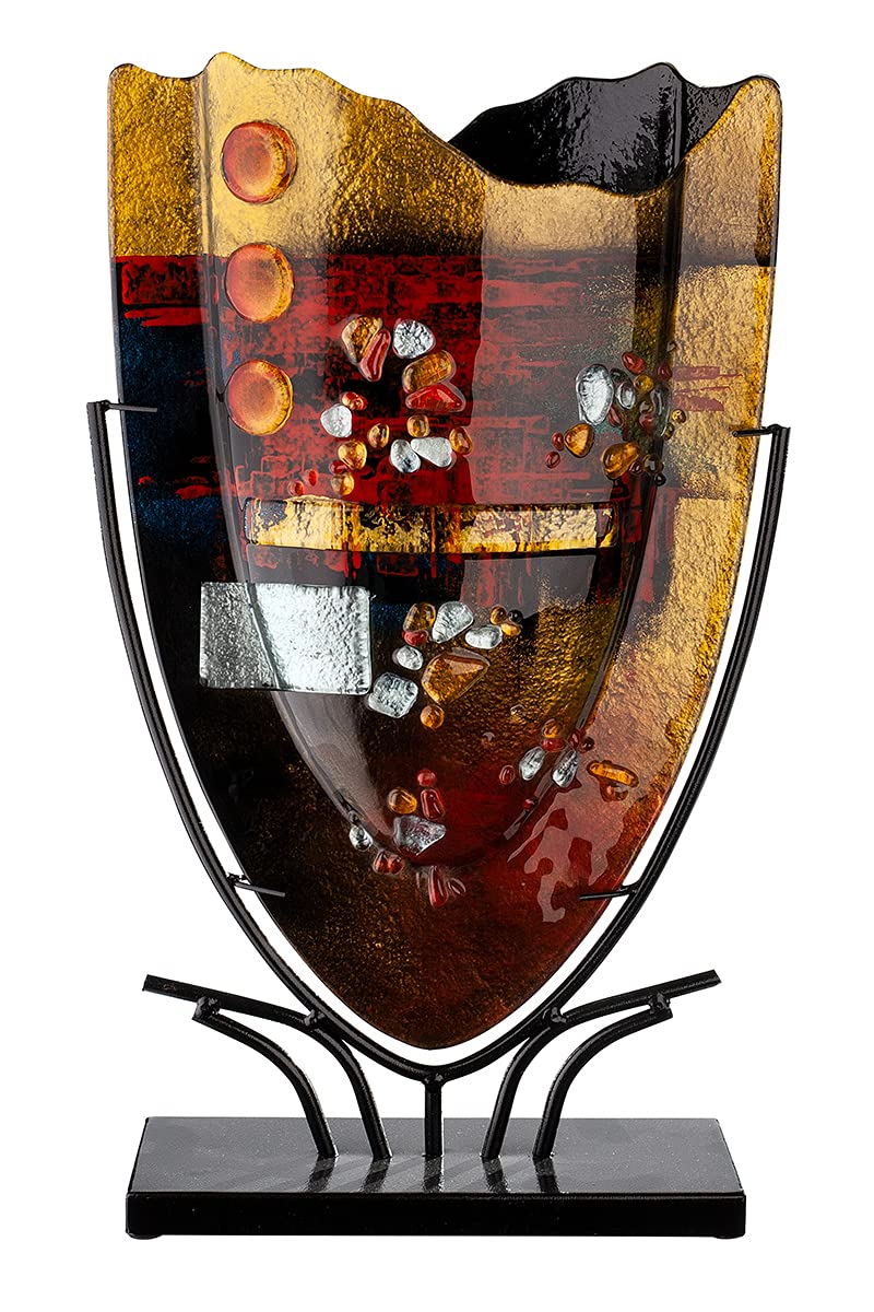 gilde-glas-art-vase-verre-pearl-47-cm-peint-main image 1