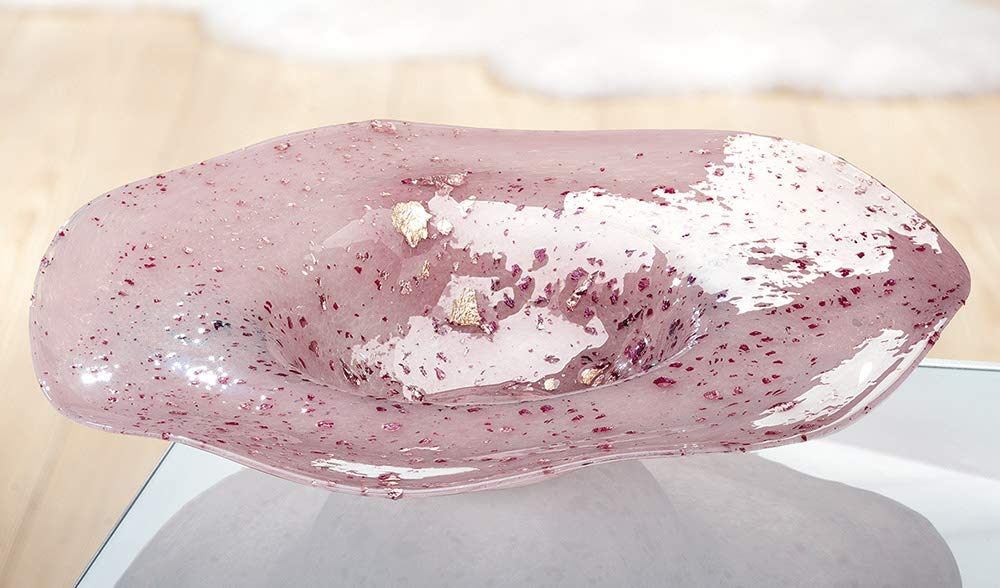 gilde-bols-en-verre-art-design-bol-verre-rose-antique-d-47-cm image 2