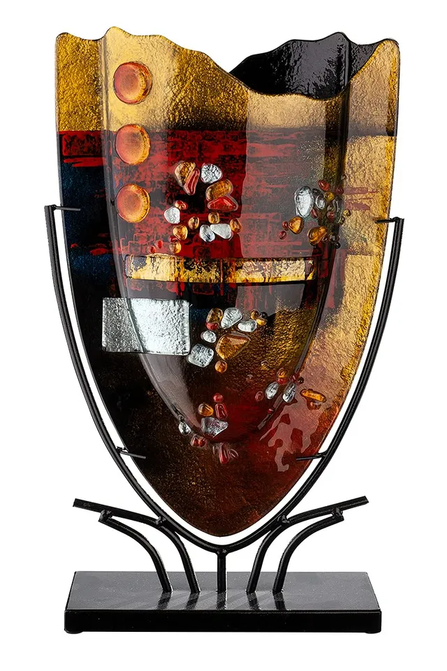 gilde-glas-art-vase-verre-pearl-47-cm-peint-main image 1