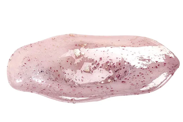 gilde-bols-en-verre-art-design-bol-verre-rose-antique-d-47-cm image 1
