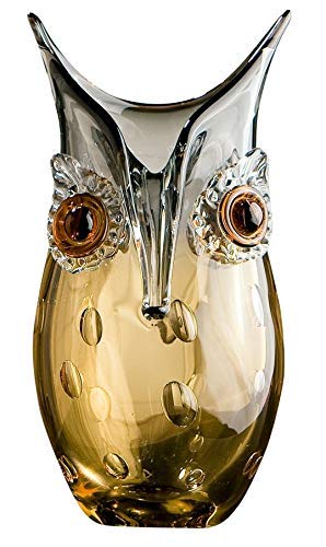 gilde-glas-art-hibou-vase-verre-27-cm-marron-gris image 7