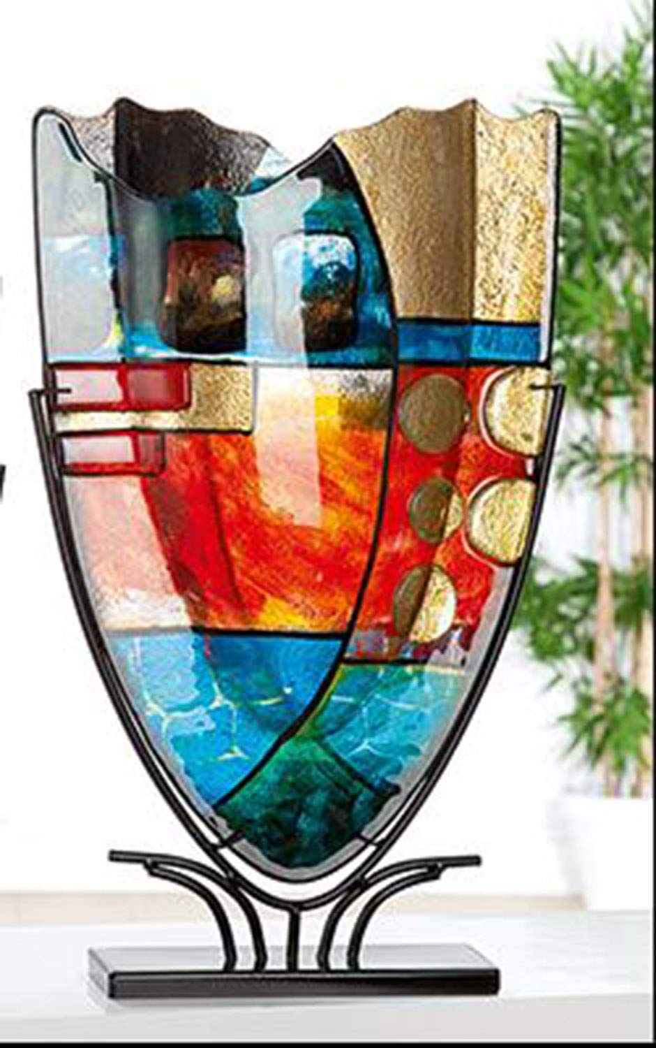 gilde-glas-art-vase-verre-57-cm-souffl-bouche-couleur image 2
