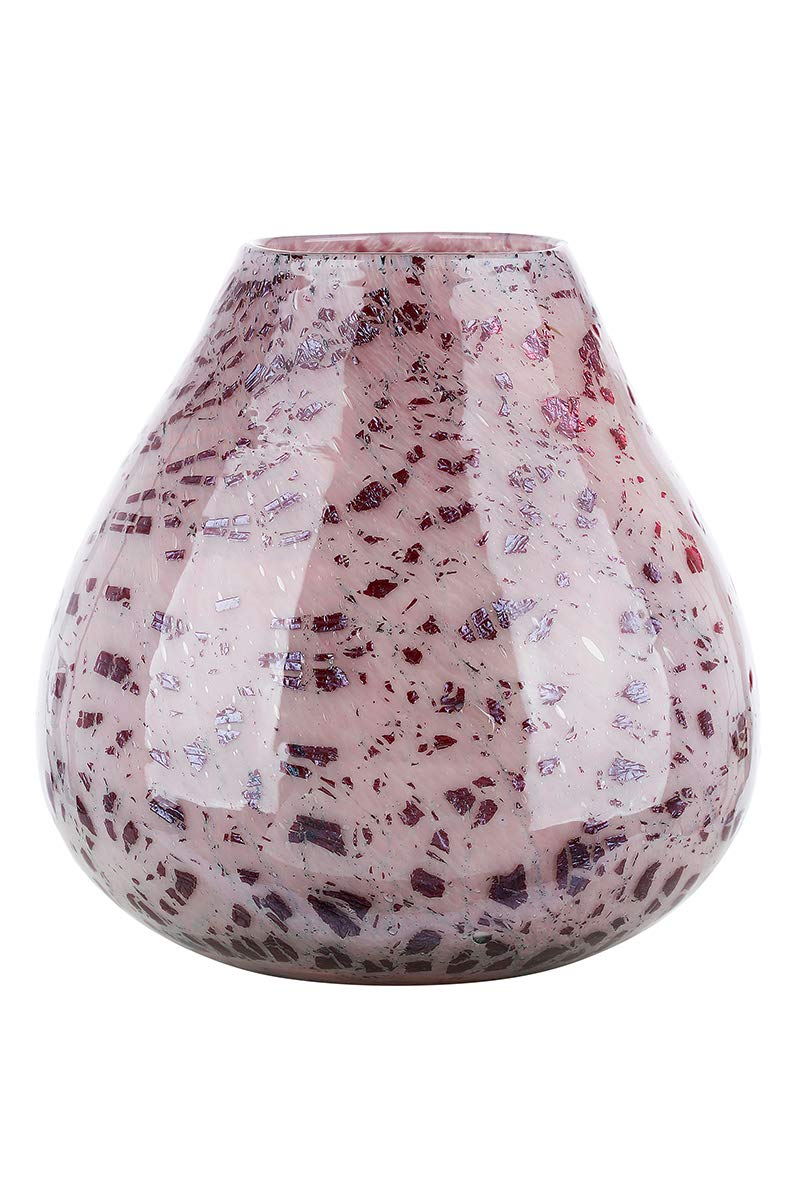 gilde-glas-art-vase-verre-25-cm-bordeaux-rose-ovale image 1