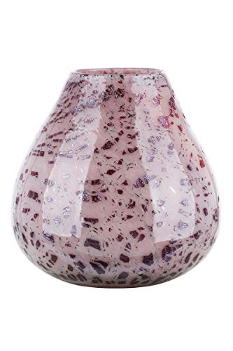 gilde-glas-art-vase-verre-25-cm-bordeaux-rose-ovale image 8