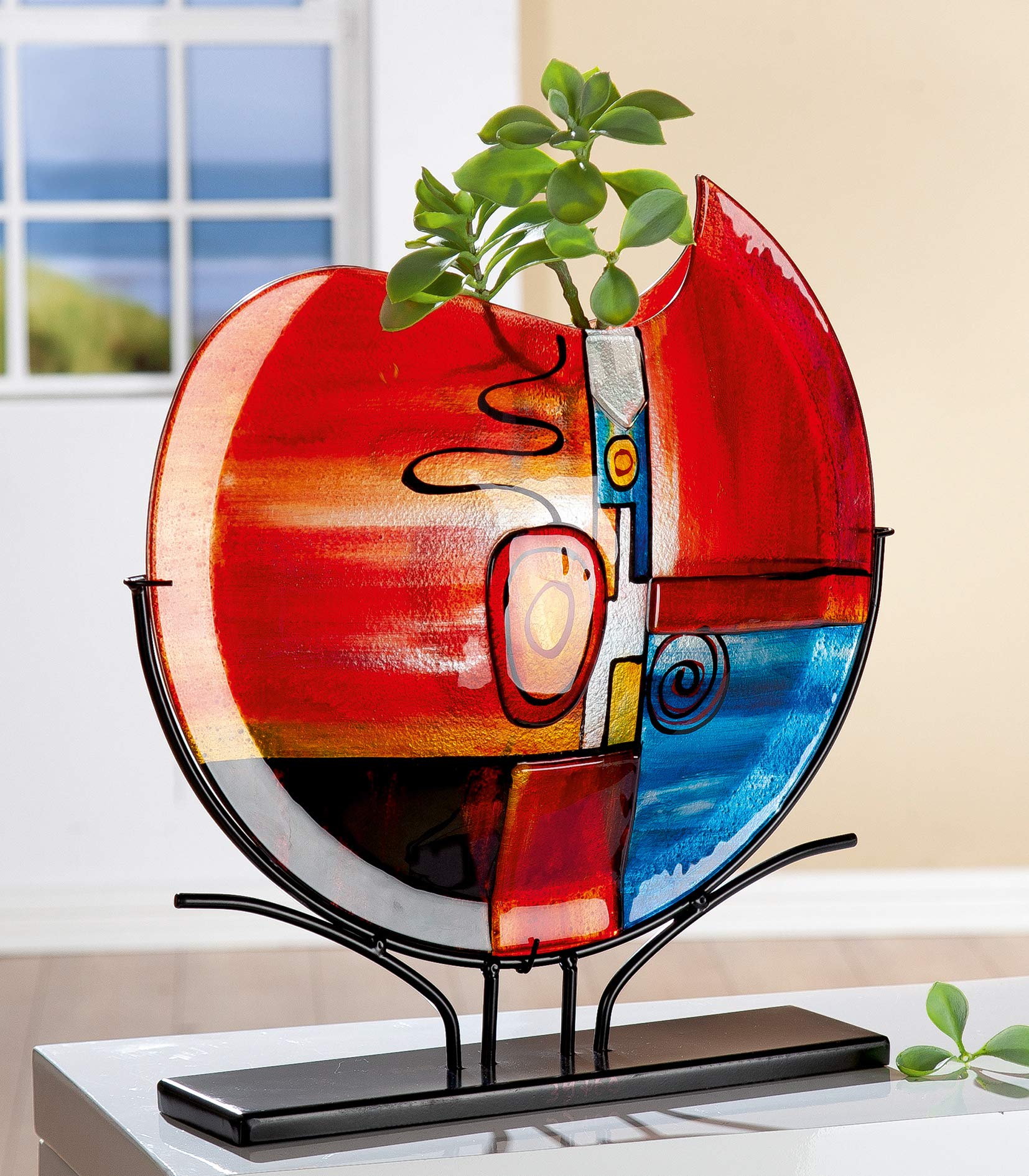 gilde-glas-art-vase-verre-new-life-40-5-cm-multicolore image 2