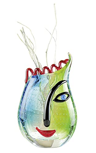gilde-glas-art-visage-vase-en-verre-28-cm-multicolore image 8