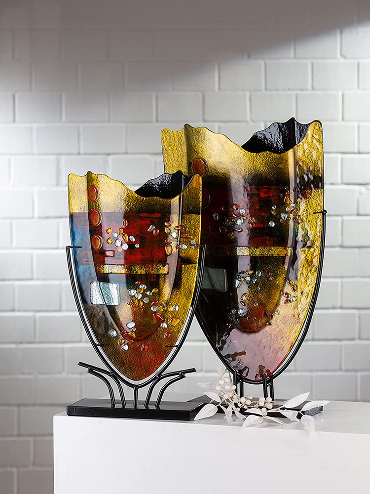 gilde-glas-art-vase-verre-pearl-47-cm-peint-main image 4