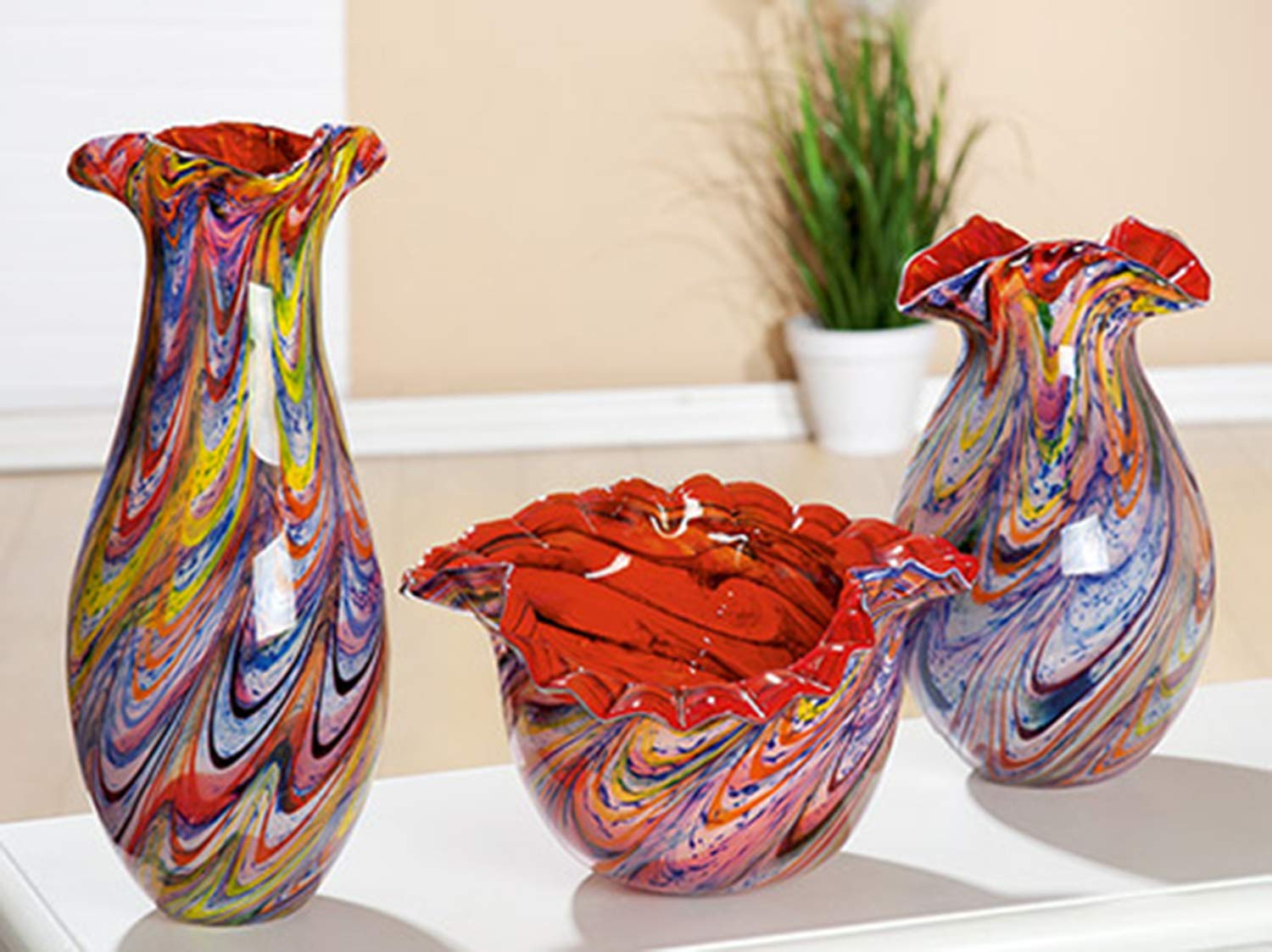 gilde-glas-art-vase-verre-43-cm-fait-main-d-coratif image 1