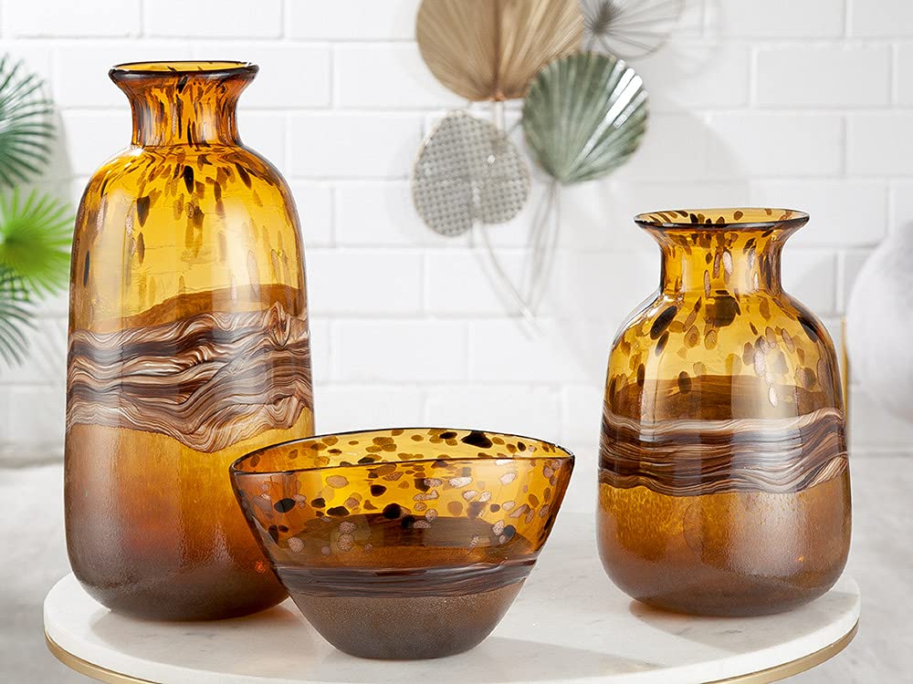 gilde-vases-vase-en-verre-marron-33-cm-fait-main image 3