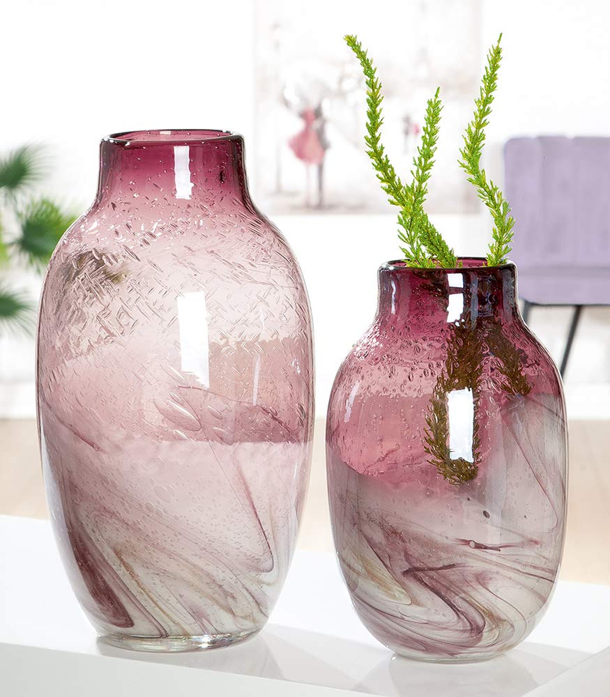gilde-porpora-vase-en-verre-magenta-dor-36-cm image 2