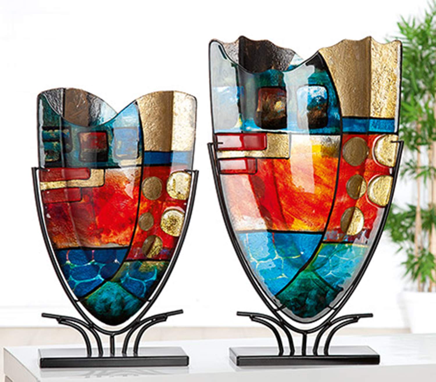 gilde-glas-art-vase-verre-57-cm-souffl-bouche-couleur image 3