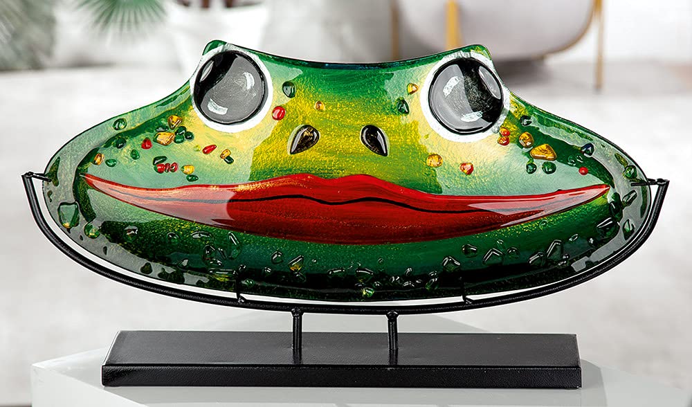 gilde-vase-verre-peint-main-vert-50-cm-grenouille image 2