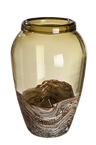 gilde-casca-vase-en-verre-27-cm-marron-vert-olive image 8