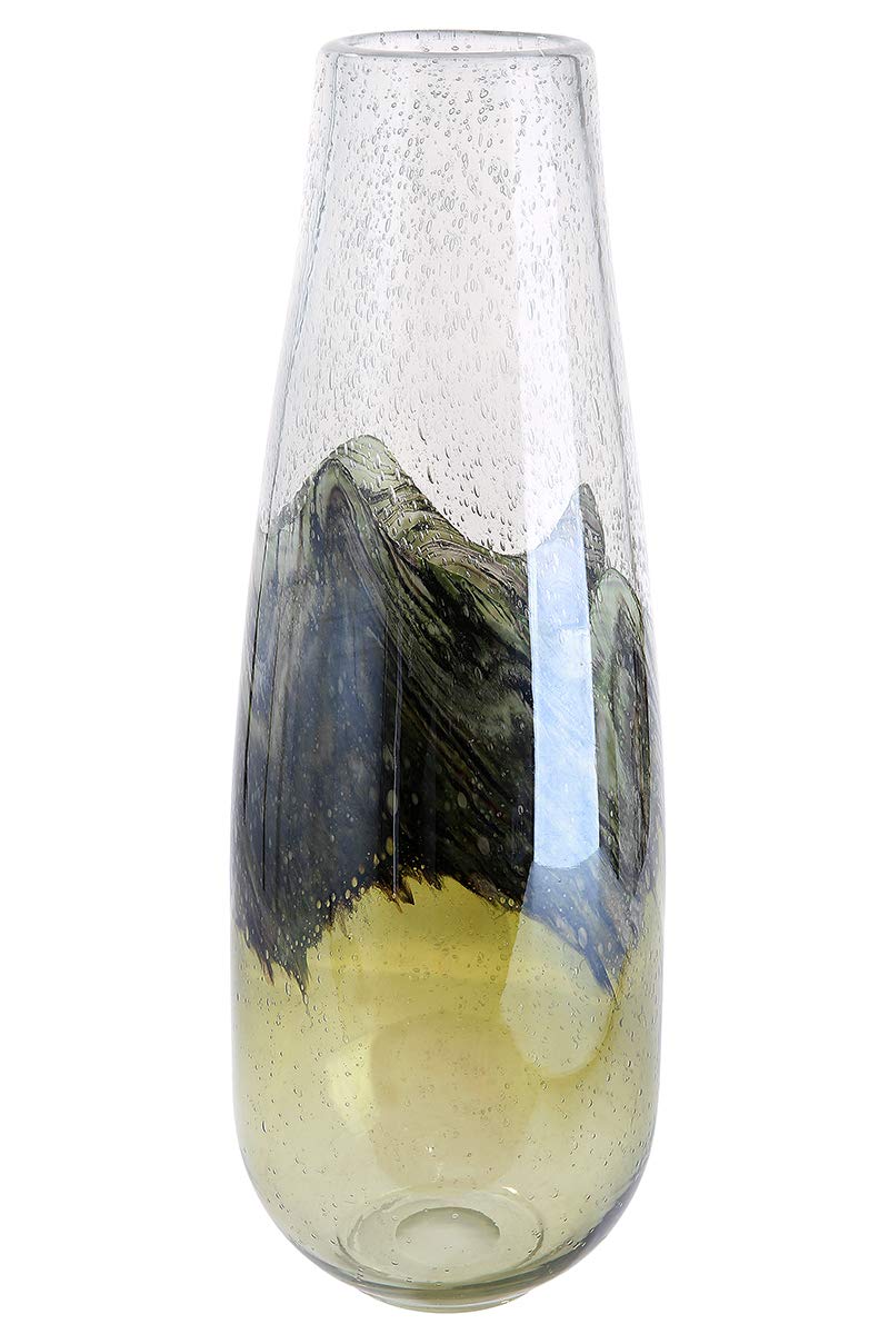 gilde-florence-vase-d-coratif-vert-33-cm-verre-relief image 8