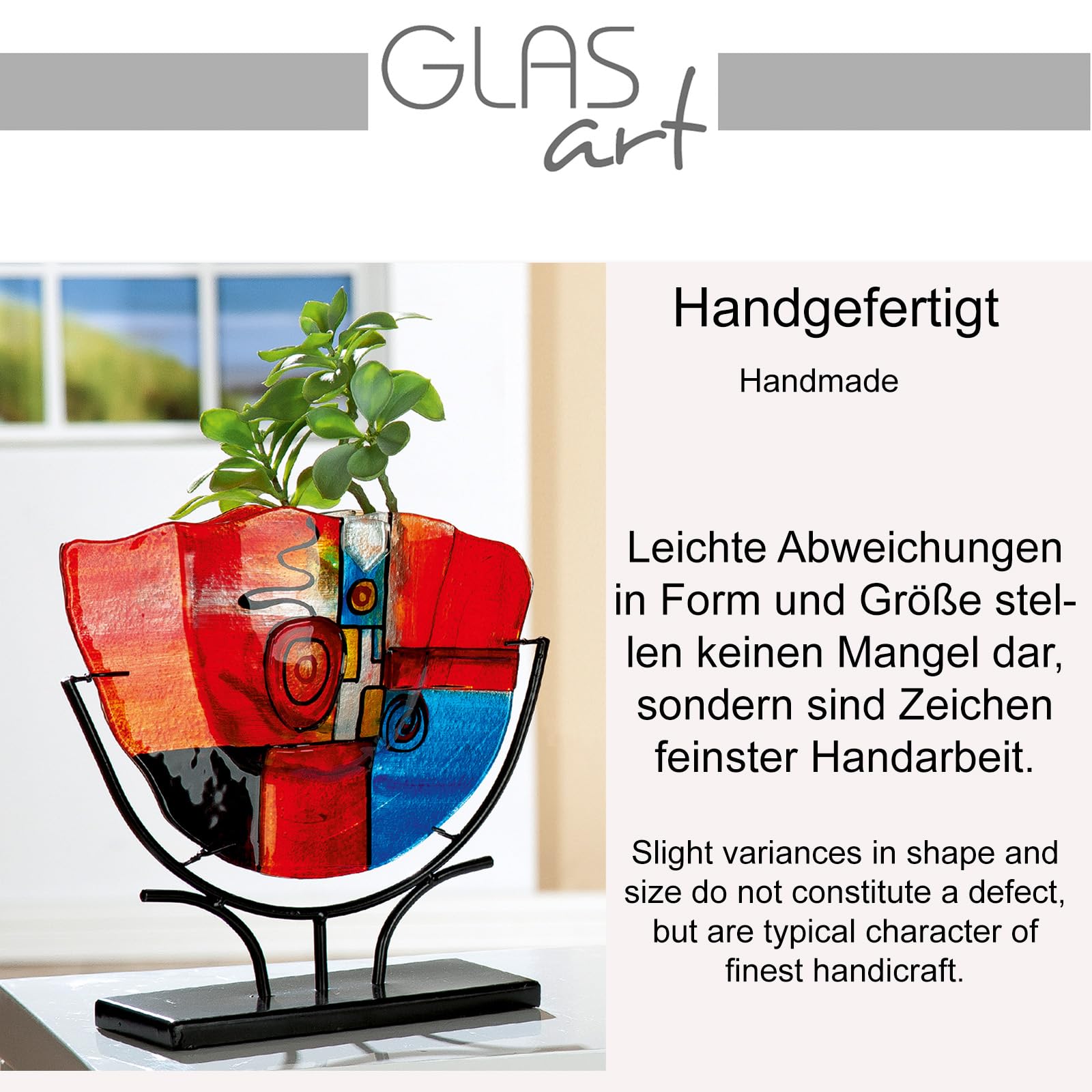 gilde-glas-art-vase-xl-abstrait-49-5-cm-multicolore image 3