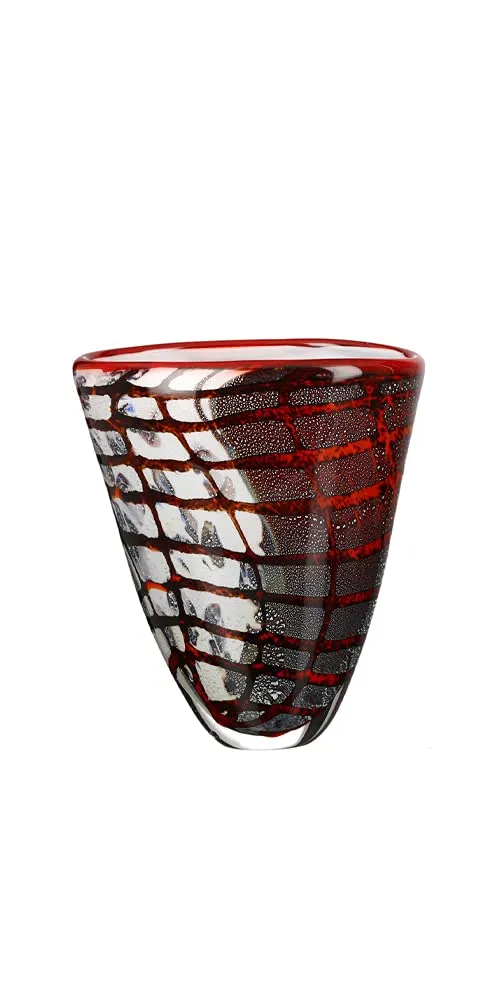 gilde-glas-art-vase-verre-19-cm-rouge-fait-main image 1