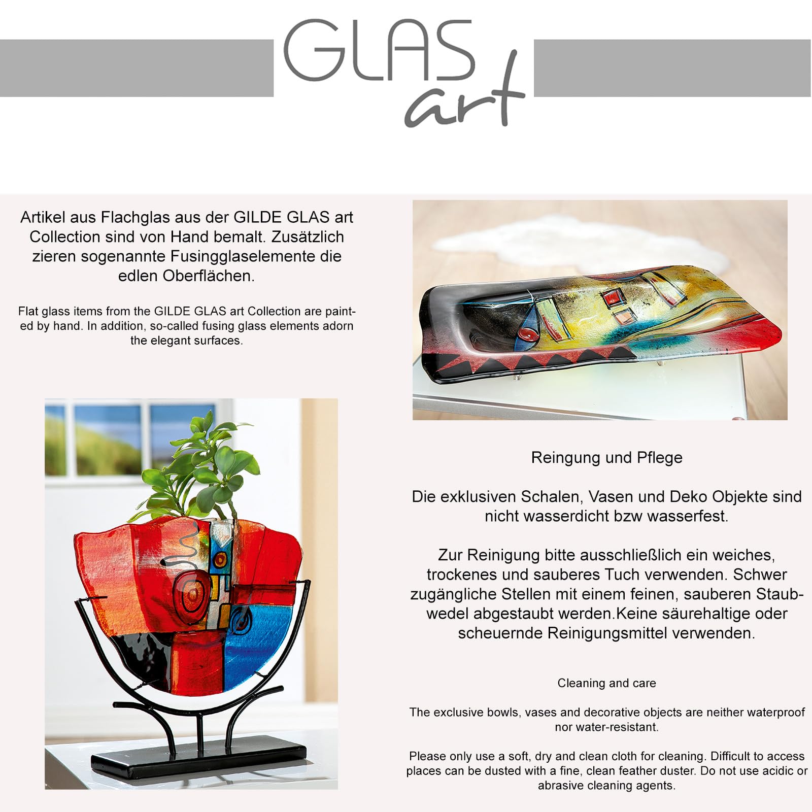 gilde-vase-verre-fait-main-37-cm-fusing-color-pied-m-tal image 7