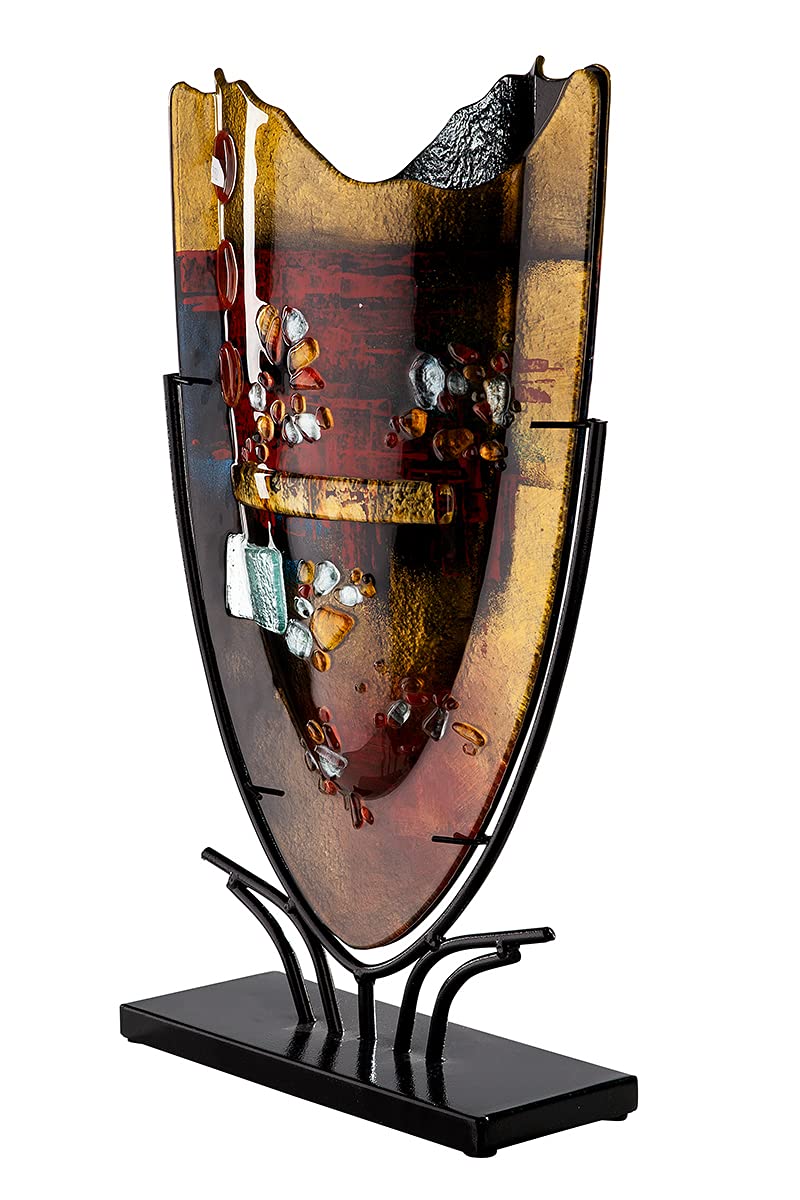 gilde-glas-art-vase-verre-pearl-47-cm-peint-main image 3