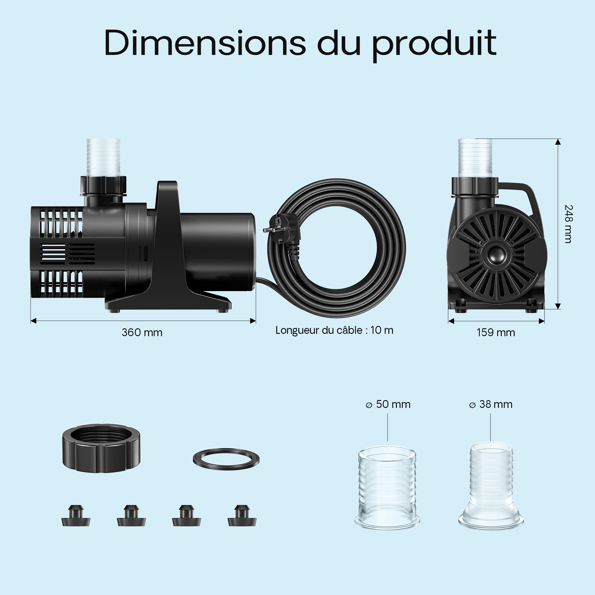 sunsun-cmp-28000-pompe-bassin-28000-l-h-580w-fontaine image 3