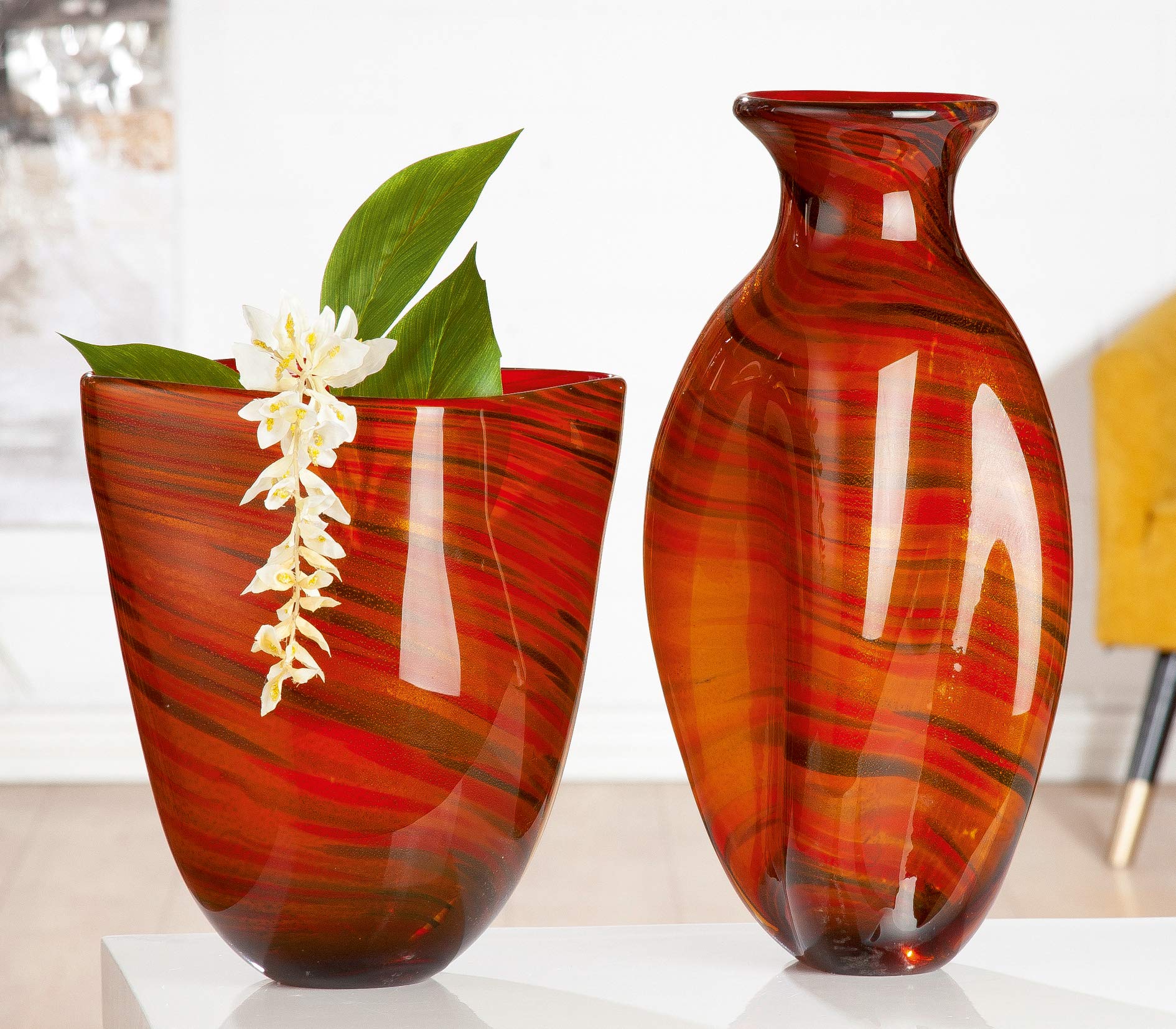 gilde-glas-art-vase-verre-30-cm-fait-main-multicolore image 3