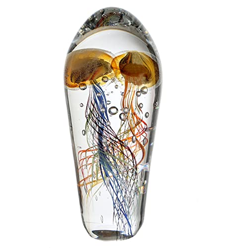 gilde-funny-medusa-sculpture-en-verre-dor-25-cm image 4