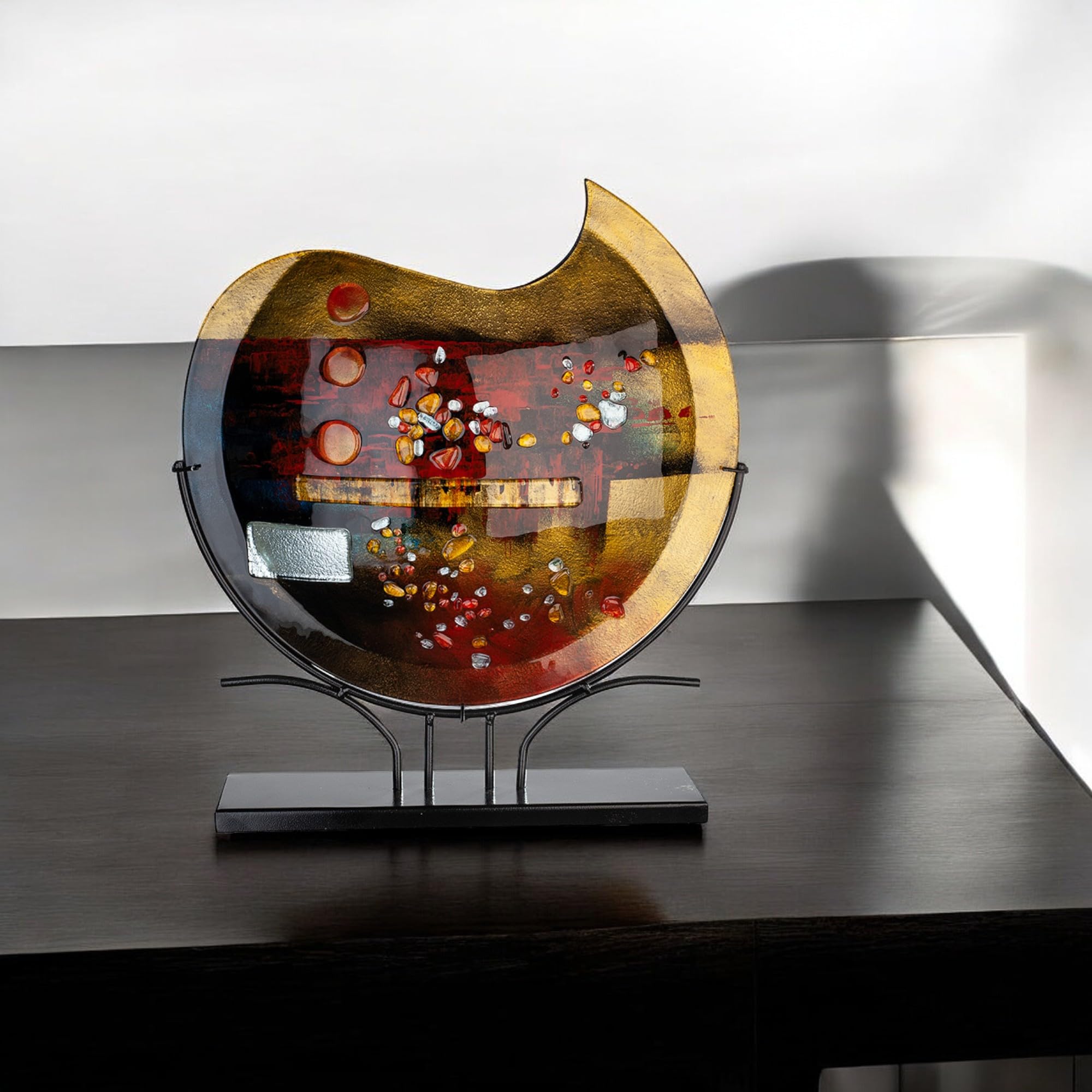 gilde-glas-art-vase-verre-peint-main-52-cm-pearl image 4