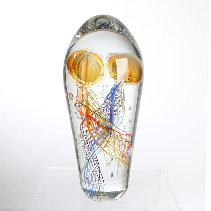 gilde-funny-medusa-sculpture-en-verre-dor-25-cm image 5