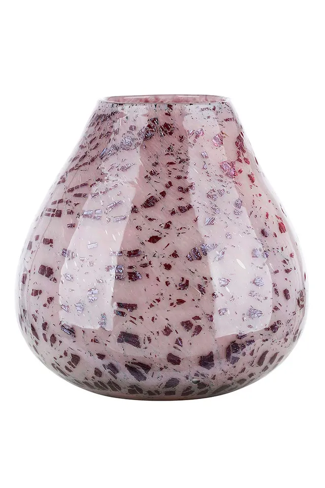 gilde-glas-art-vase-verre-25-cm-bordeaux-rose-ovale image 1