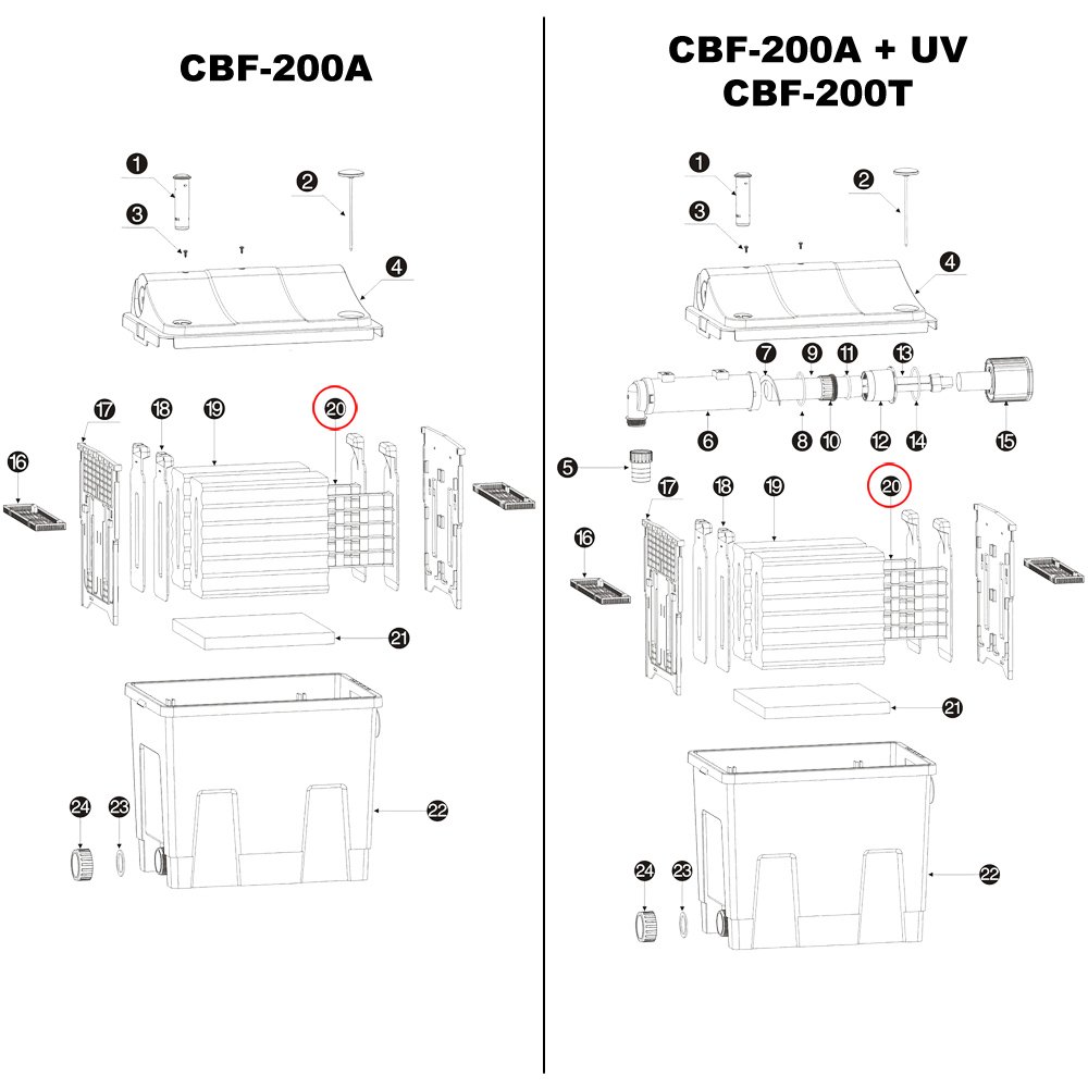 sunsun-cbf-200t-cbf-200u-cbf-200-support-ponge-filtre-bassin image 2