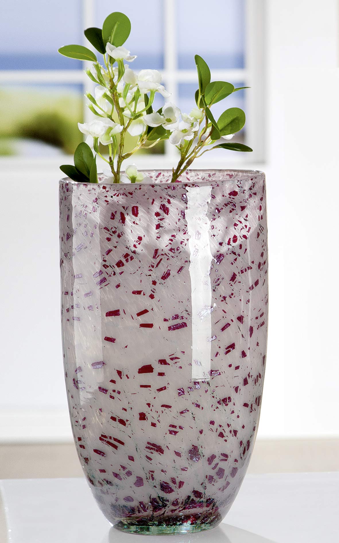 gilde-antique-rose-vase-en-verre-bordeaux-29-cm image 2