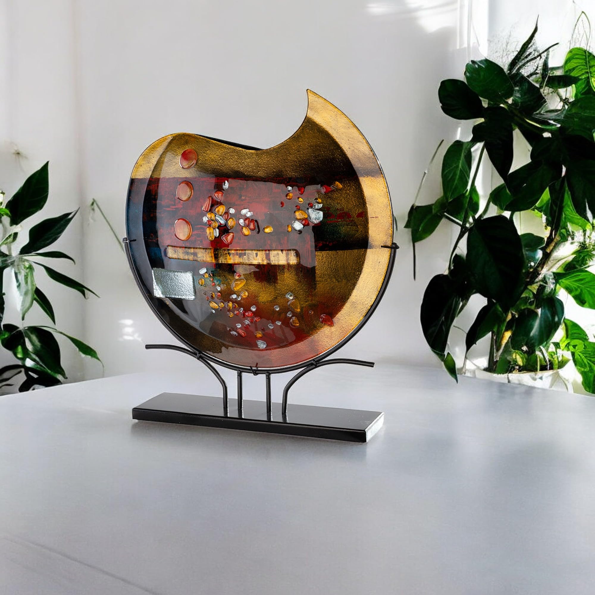 gilde-glas-art-vase-verre-peint-main-52-cm-pearl image 7