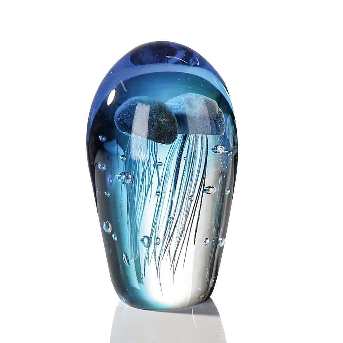 gilde-sculptures-m-duse-presse-papier-verre-bleu-20-cm image 1
