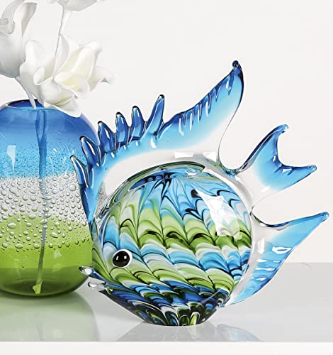 gilde-fun-fish-sculpture-verre-poisson-bleu-vert-30-cm image 7