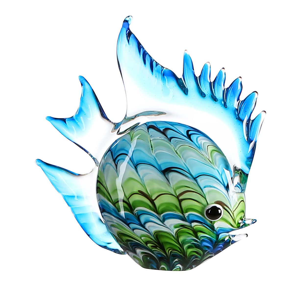 gilde-fun-fish-sculpture-verre-poisson-bleu-vert-30-cm image 1