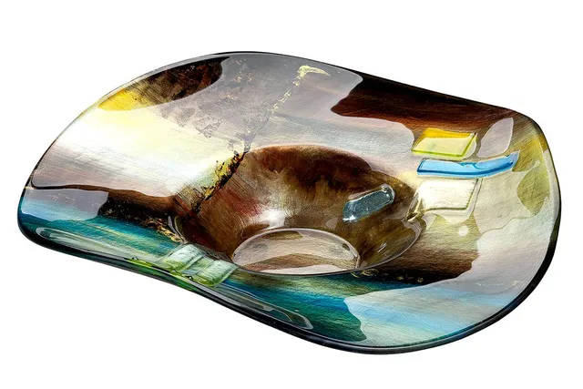 gilde-bols-en-verre-bol-d-coratif-multicolore-48-cm-fait-main image 1