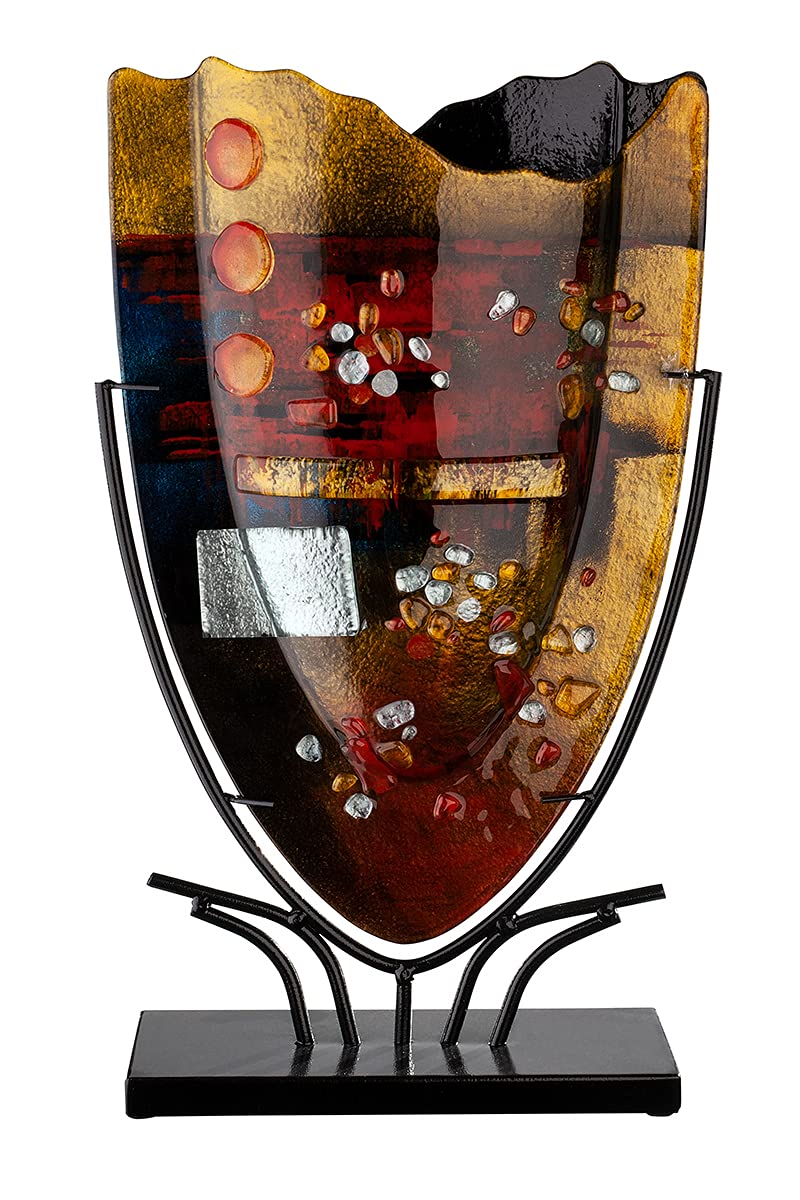 gilde-glas-art-vase-verre-pearl-47-cm-peint-main image 2