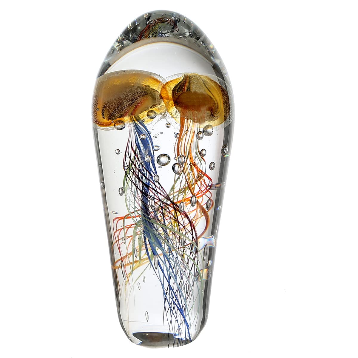 gilde-funny-medusa-sculpture-en-verre-dor-25-cm image 1