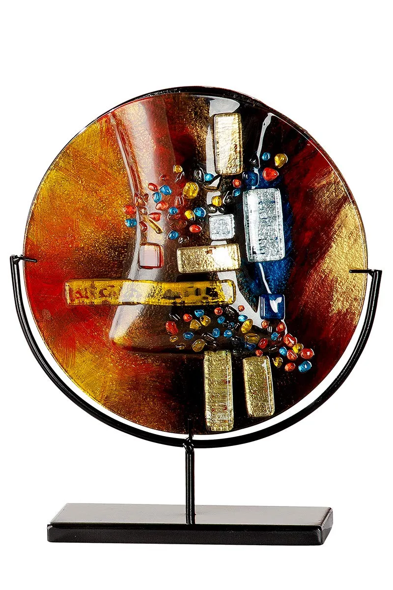 gilde-glas-art-vase-verre-soleil-38-cm-sur-pied-m-tal image 1