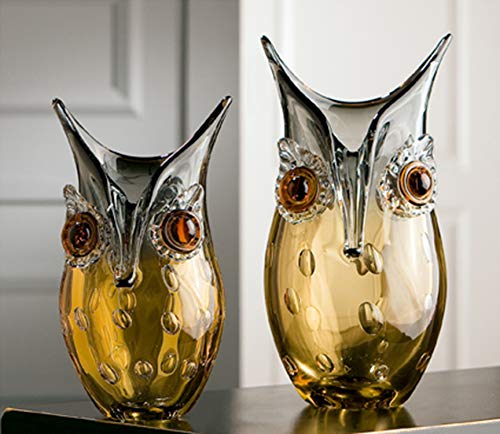 gilde-glas-art-hibou-vase-verre-27-cm-marron-gris image 8