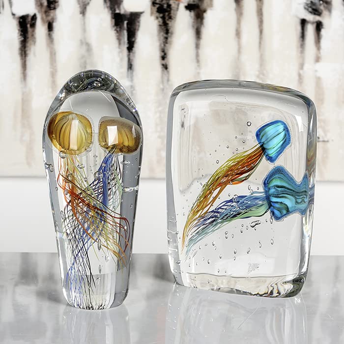 gilde-funny-medusa-sculpture-en-verre-dor-25-cm image 6