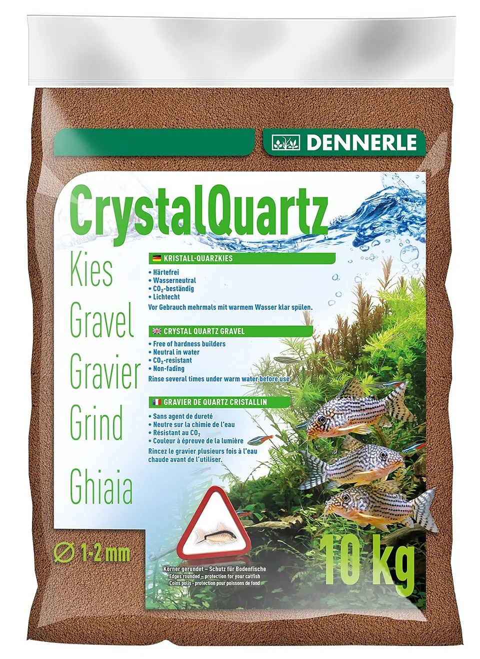 dennerle-gravier-quartz-cristallin-sol-aquarium-brun-fauve-10-kg image 1