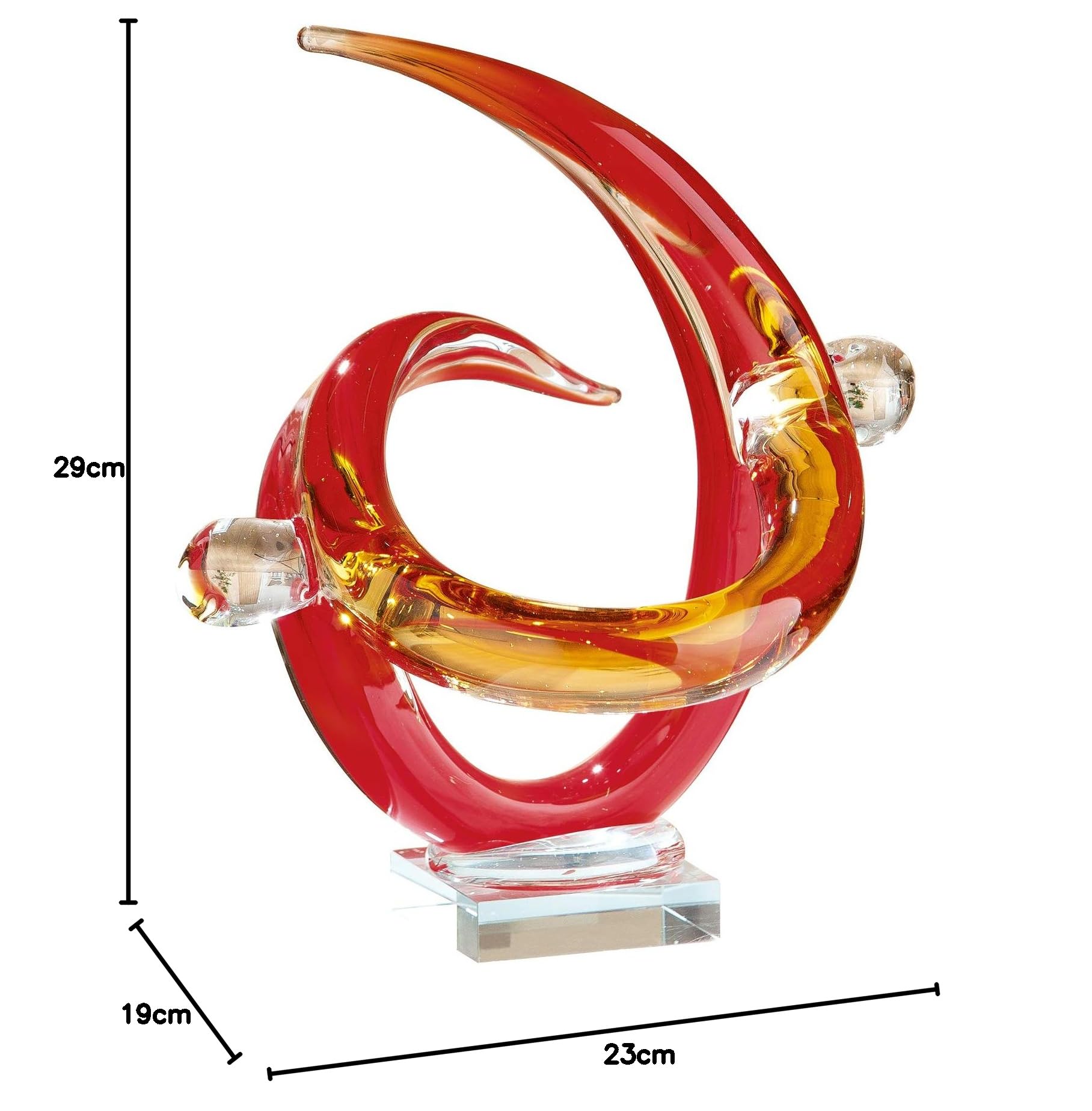 gilde-sculptures-fusione-rouge-29-cm-verre-souffl-bouche image 7