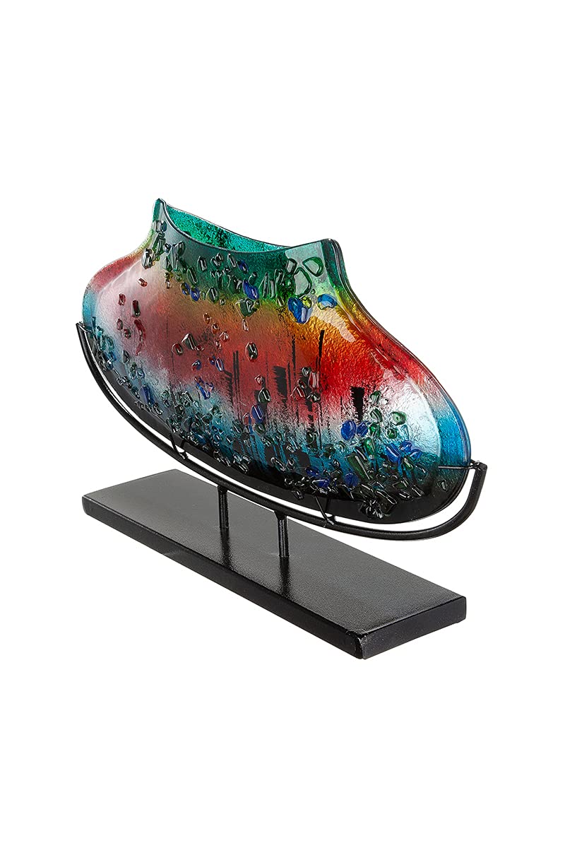 gilde-rainbow-vase-verre-multicolore-support-53-cm-fait-main image 2