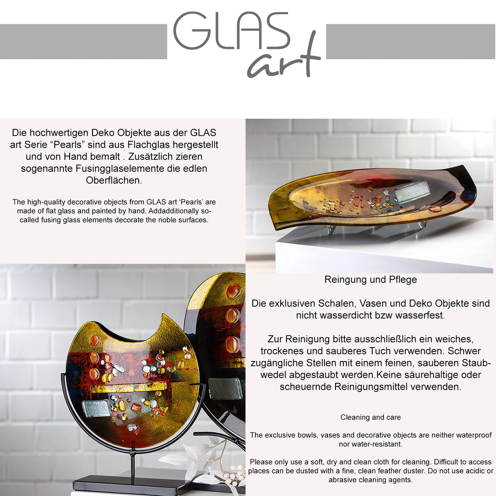 gilde-glas-art-vase-verre-peint-main-52-cm-pearl image 5